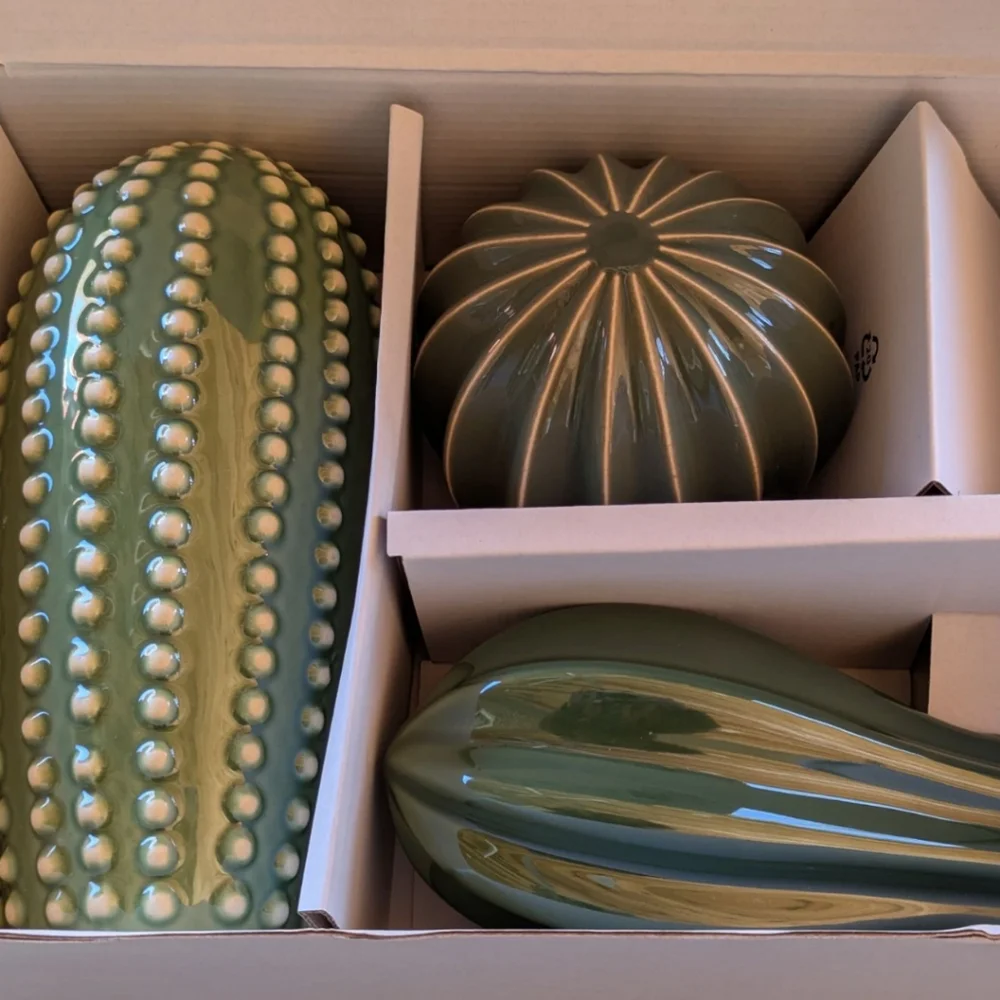 IKEA Green Ceramic Decorative Cactus Trio - Picture 4 of 10